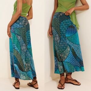 RIXO Ardith Slip Midi Skirt Printed Long Maxi Skirt Women’s Sz M Costal Boho NEW